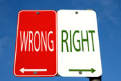 Right and Wrong street signs